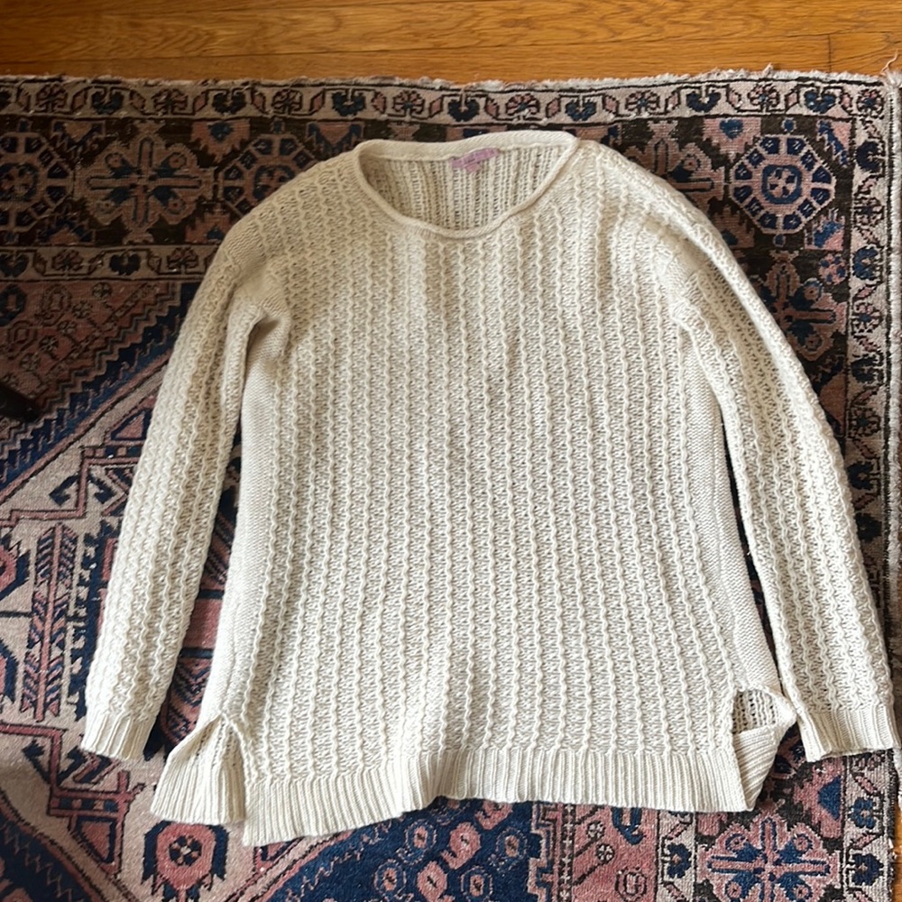 Calypso St Bart Cashmere Cable Knit Sweater Size Small Ultra Soft Beige